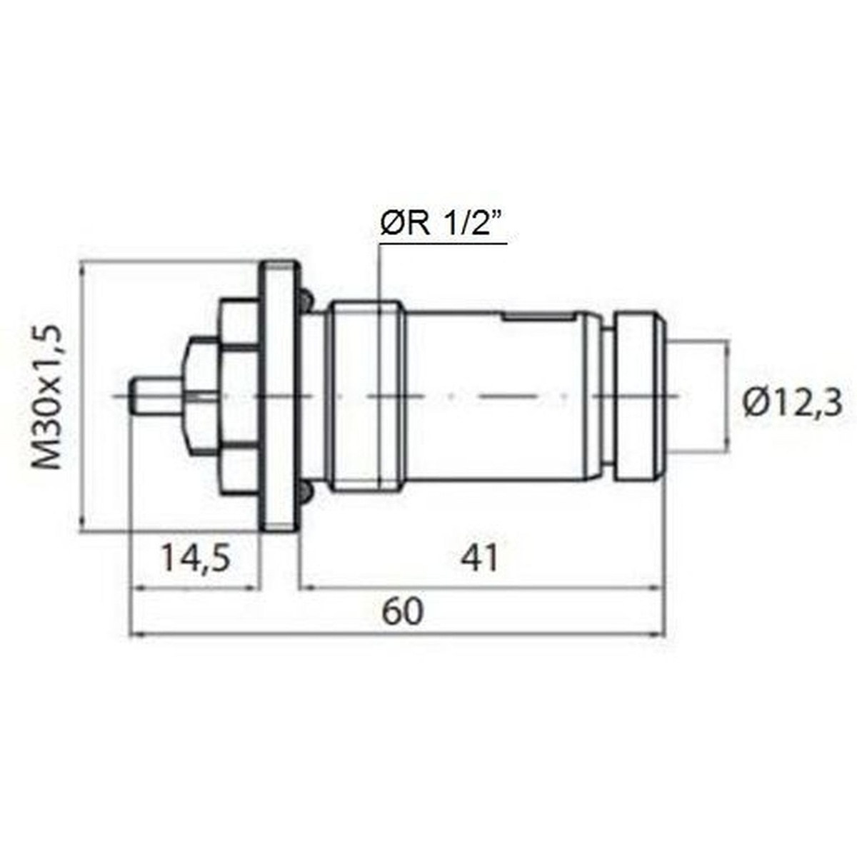 Термостатический радиаторный клапан SOLOMON OUTER NV-QP 5200 прямой 1/2" с преднастройкой 000011407