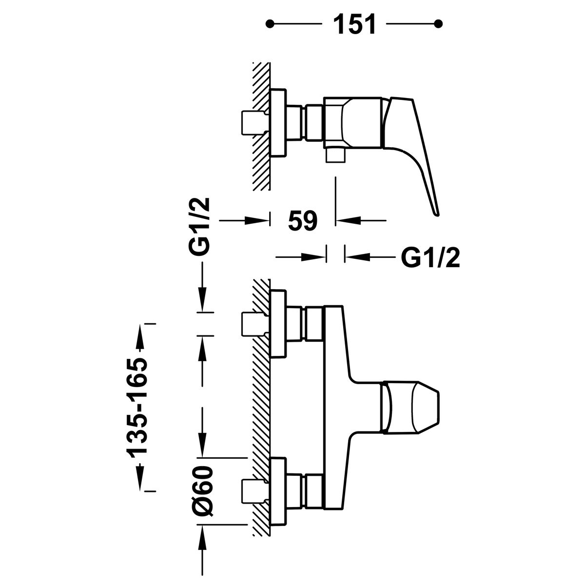 Змішувач у душ одновентильний TRES CANIGÓ-TRES хром латунь з душовим набором 21716701