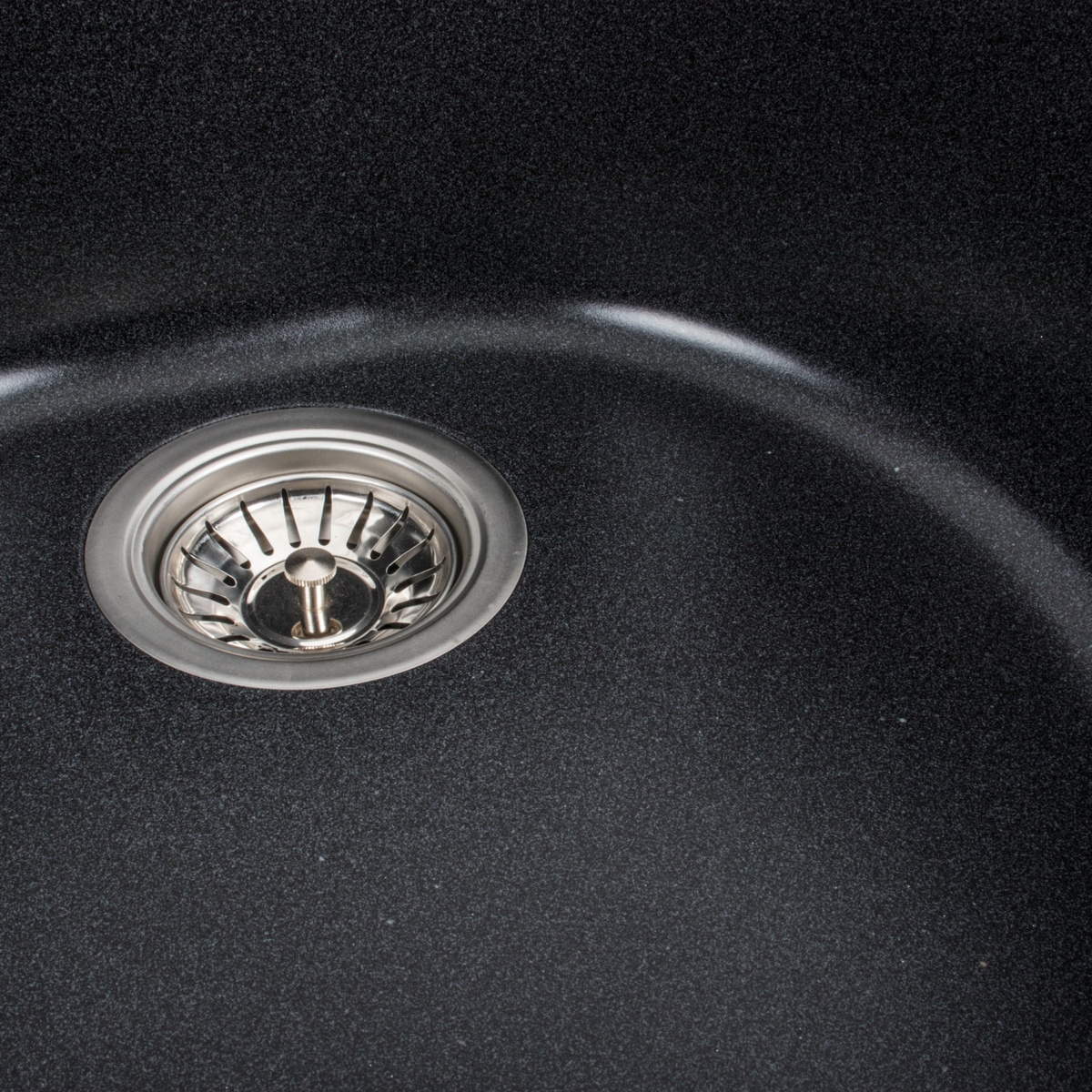 Мийка для кухні гранітна кругла PLATINUM 510 LUNA 510x510x190мм без сифону сіра PLS-A39262