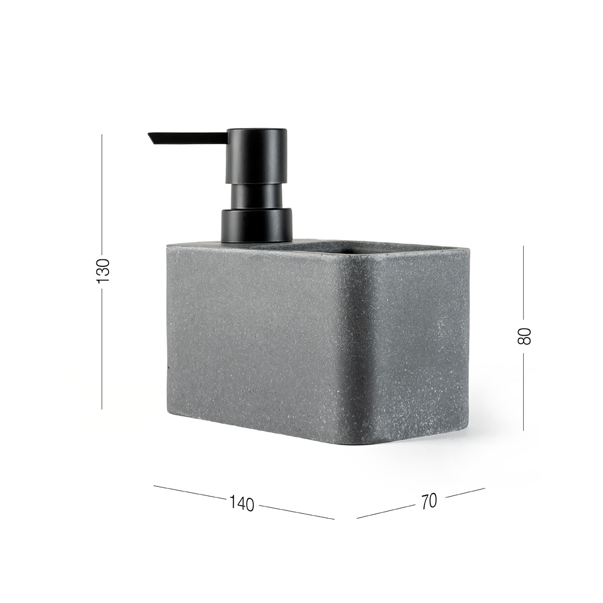 Дозатор для жидкого мыла MVM настольный на 220мл прямоугольный серый BA-15 GRAY