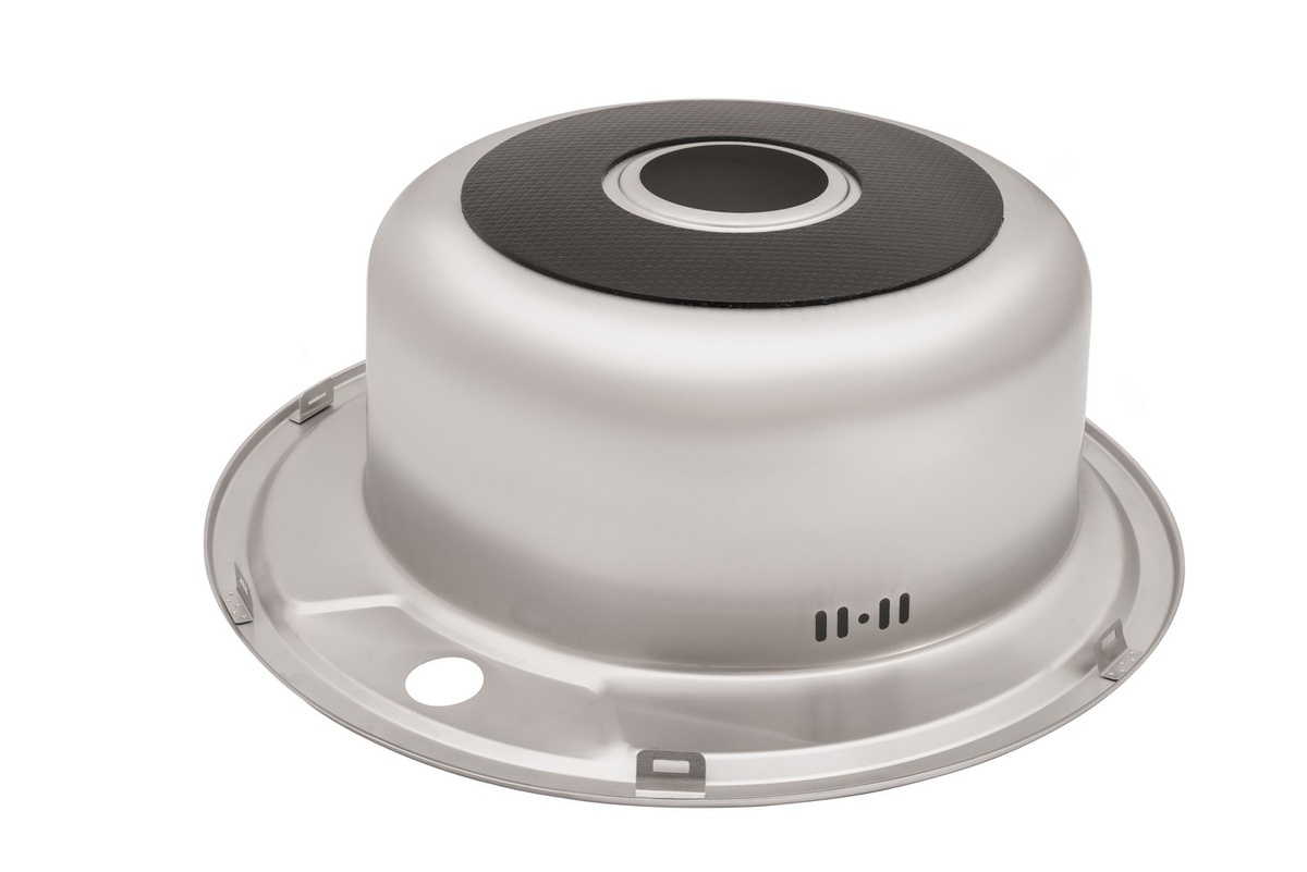 Мийка для кухні із нержавіючої сталі кругла KRONER KRP 490x490x180мм матова 0.8мм із сифоном CV022766