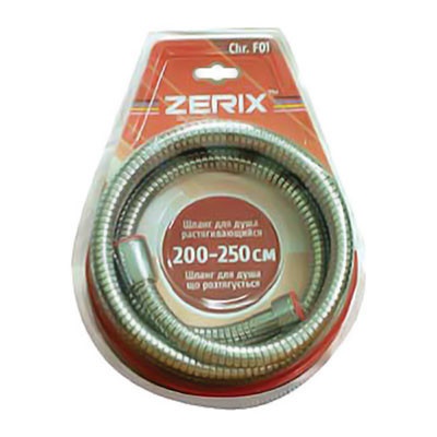 Шланг для душу ZERIX Chr.F01 2500мм металевий хром ZX0112