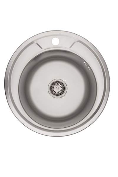 Мийка для кухні із нержавіючої сталі кругла KRONER KRP 490x490x180мм матова 0.8мм із сифоном CV022766