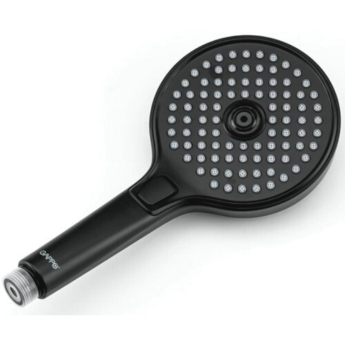 Душова лійка GAPPO G004 із кнопкою 130мм пластикова чорна