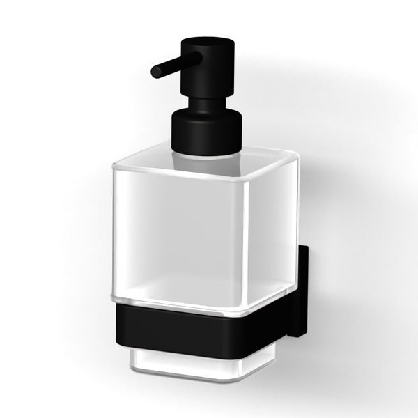 Дозатор для жидкого мыла настенный IMPRESE BILOVEC черный 280мл стекло 171255B