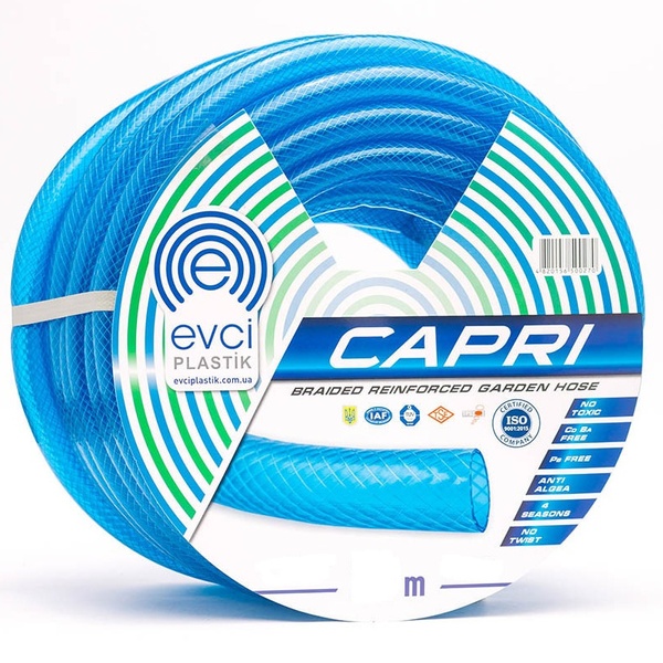 Шланг для полива EVCI Plastik Capri ПВХ Ø3/4", трехслойный, армированный, бухта 30м.