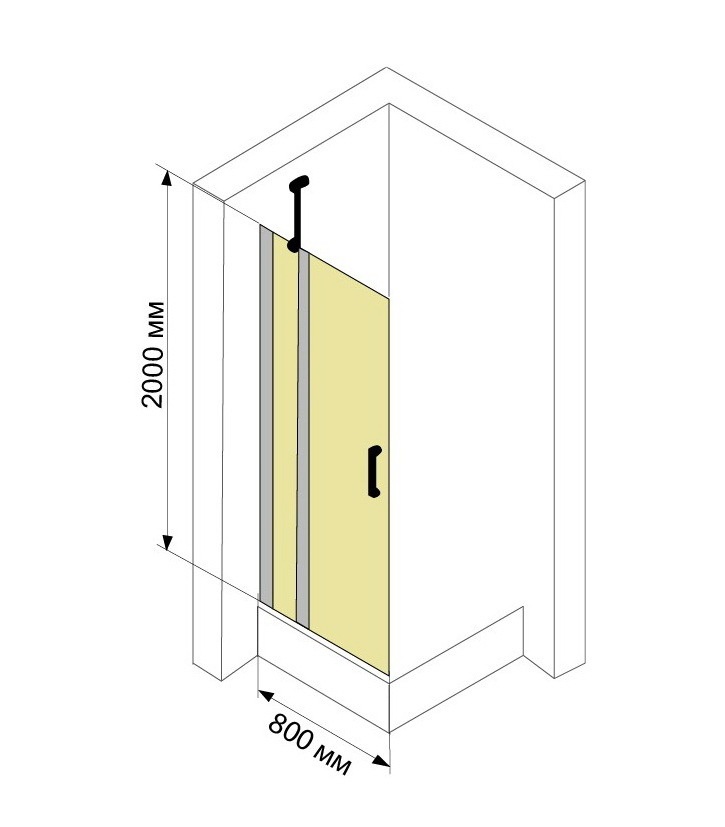 Двері скляні для душової ніші універсальні розпашні двосекційні HUPPE Classics 2 200x80см прозоре скло 6мм профіль хром C23104.069.321