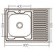 Мийка для кухні із нержавіючої сталі прямокутна накладна ZERIX Z8060L-06-160E 800x600x160мм матова 0.6мм із сифоном ZX1616 2 з 3
