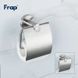Тримач для туалетного паперу із кришкою FRAP округлий із нержавіючої сталі сатин F30103 2 з 6