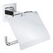 Тримач для туалетного паперу із кришкою GROHE QuickFix Start Cube прямокутний металевий хром 41102000 1 з 5
