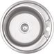 Мойка на кухню металлическая круглая LIDZ 490мм x 490мм микротекстура 0.8мм с сифоном LIDZ490ADEC 3 из 3