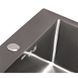 Кухонная мойка металлическая квадратная врезная под столешницу Q-TAP 500мм x 500мм матовая 2.7мм черный с сифоном QTD5050BLPVD10 6 из 7