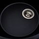 Мийка для кухні гранітна овальна PLATINUM 5847 ONYX 575x465x185мм із сифоном чорна PLS-A38324 6 з 7