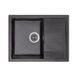 Мийка на кухню керамічна прямокутна LIDZ BLM-14 495мм x 645мм чорний із сифоном LIDZBLM14650500200 1 з 7