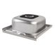 Мийка на кухню металева квадратна накладна LIDZ 500мм x 500мм мікротекстура 0.8мм із сифоном LIDZ5050DEC08 4 з 4