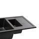 Раковина на кухню композитная прямоугольная Q-TAP CS 485мм x 755мм черный на полторы чаши без сифона QT7648BLA404 5 из 5