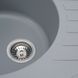 Мийка для кухні гранітна овальна PLATINUM 6250 SOUL 620x500x220мм без сифону сіра PLS-A25094 5 з 5