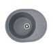 Мийка для кухні гранітна овальна PLATINUM 6250 SOUL 620x500x220мм без сифону сіра PLS-A25094 1 з 5