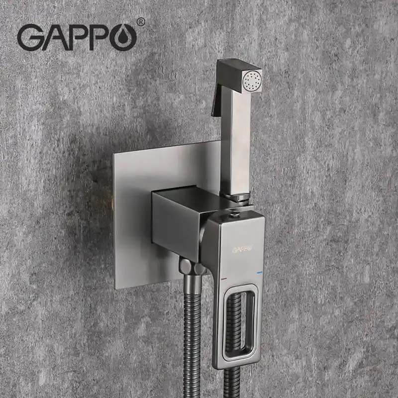 Змішувач для гігієнічного душу GAPPO прихованого монтажу сірий латунь 110x110мм G7217-9