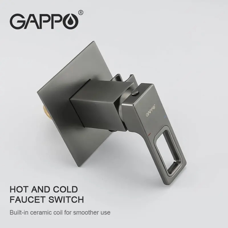 Змішувач для гігієнічного душу GAPPO прихованого монтажу сірий латунь 110x110мм G7217-9