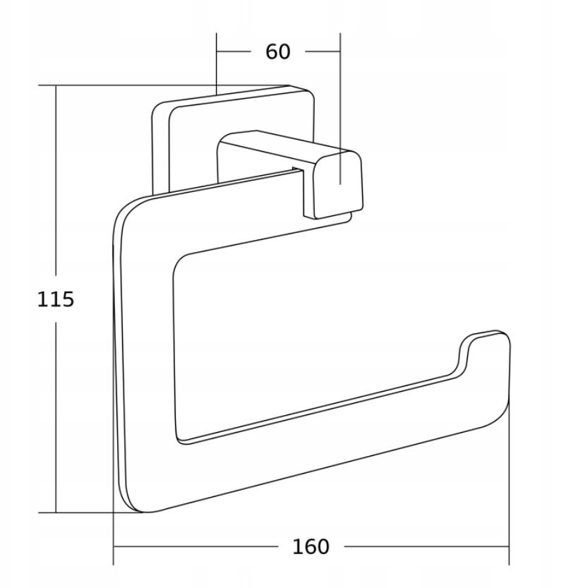 Тримач для туалетного паперу MEXEN ASIS прямокутний металевий чорний MEX-7017633-70