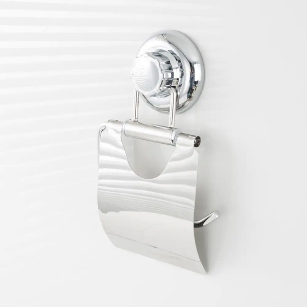 Тримач для туалетного паперу із кришкою FRAP F3903 округлий металевий хром