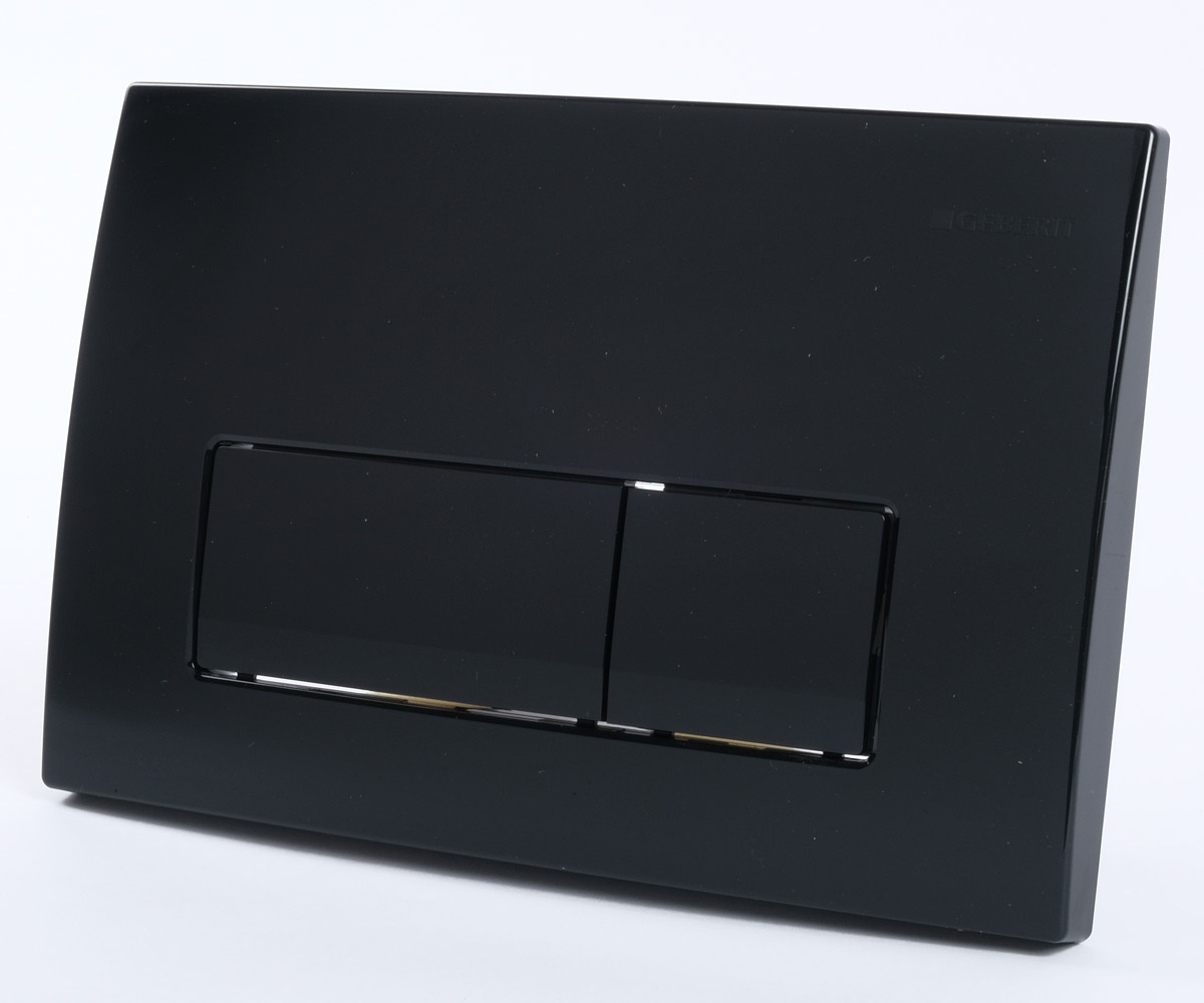 Кнопка слива для инсталляции GEBERIT DELTA 51 пластиковая двойная глянцевая черная 115.105.DW.1