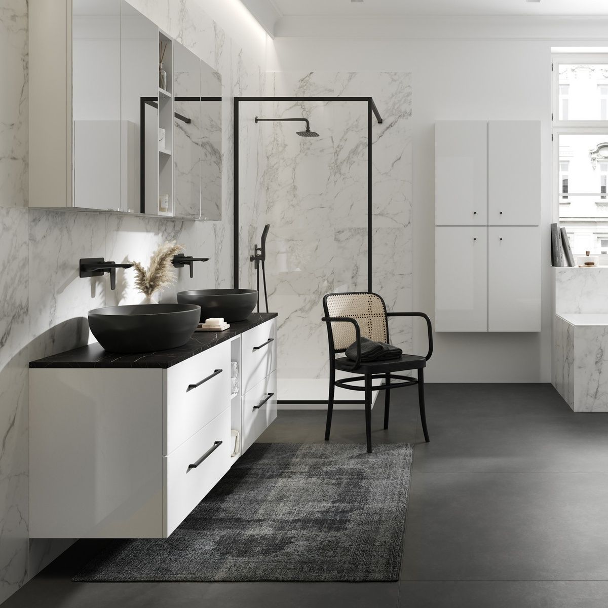 Стінка скляна для душу із тримачем 200x100см CERSANIT Larga Walk-in скло прозоре 6мм S932-139