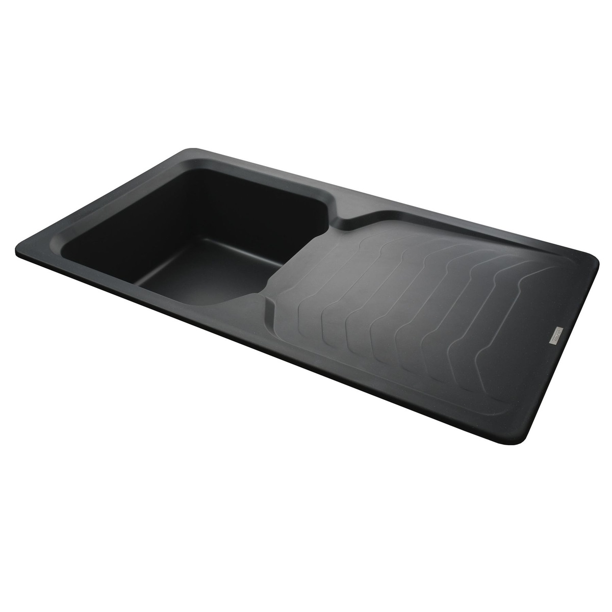 Кухонная мойка керамическая прямоугольная GLOBUS LUX BOREN 500мм x 860мм черный без сифона 000008488