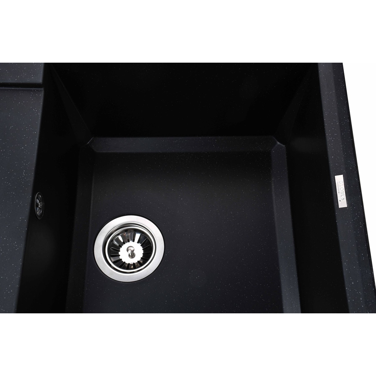 Кухонна мийка керамічна прямокутна GLOBUS LUX KOMO 500мм x 790мм чорний без сифону 000021041
