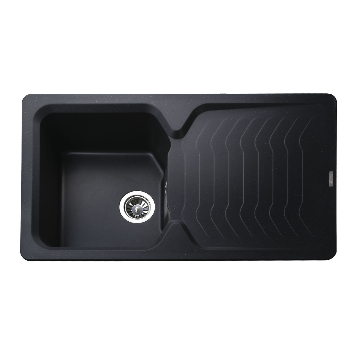 Мийка на кухню гранітна прямокутна GLOBUS LUX BOREN 500мм x 860мм чорний без сифону 000008488