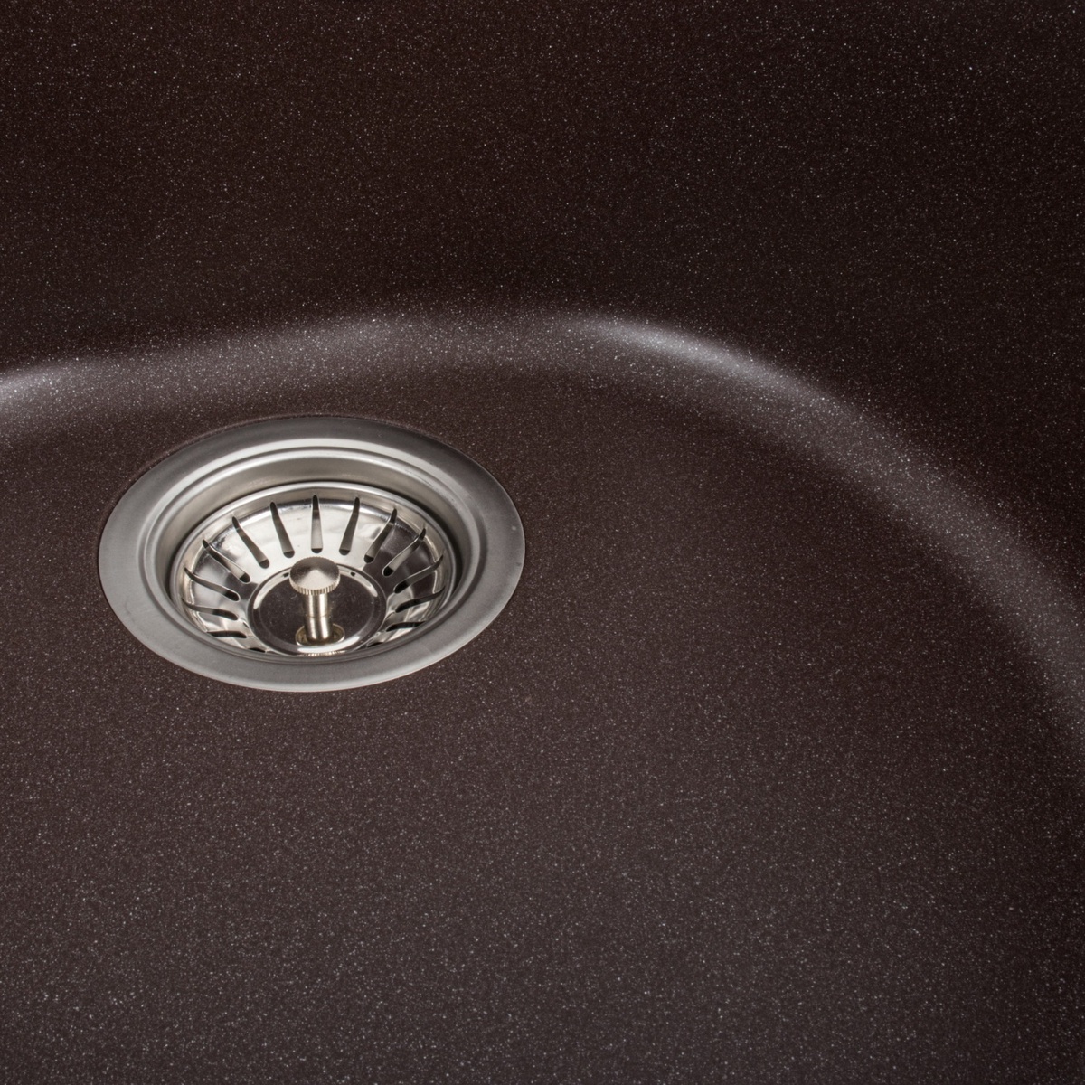 Мийка для кухні гранітна кругла PLATINUM 510 LUNA 510x510x180мм без сифону коричнева PLS-A25058