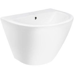 Умывальник подвесной Q-TAP Swan 525x435x380мм полукруглый белый QT1611036GW