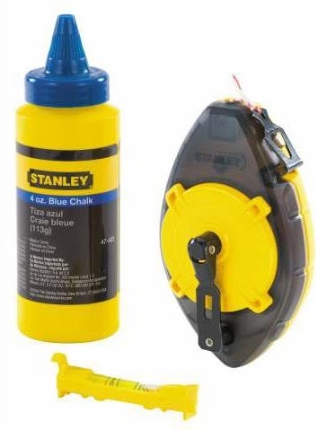 Шнур разметочный Stanley PowerWinder, 30м, до 45г мела + подвесной уровень и мел