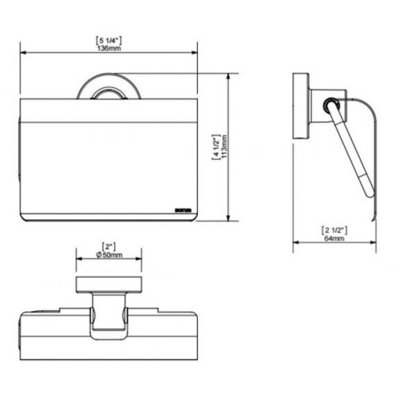 Держатель для туалетной бумаги с крышкой SONIA Tecnoproject 166169 округлый металлический белый