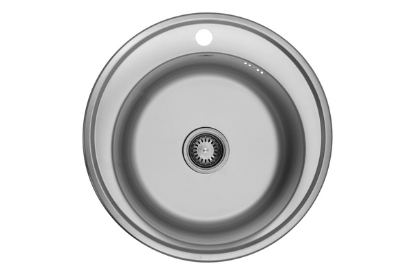 Мийка для кухні із нержавіючої сталі кругла KRONER KRP 510x510x180мм матова 0.8мм із сифоном CV022770