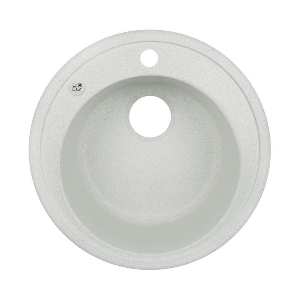 Кухонная мойка из искусственного камня круглая LIDZ 510мм x 510мм серый без сифона LIDZSTO10D510200