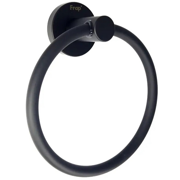 Держатель-кольцо для полотенец FRAP F30204 167мм округлый из нержавеющей стали черный