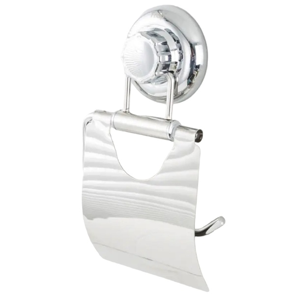Держатель для туалетной бумаги с крышкой FRAP F3903 округлый металлический хром