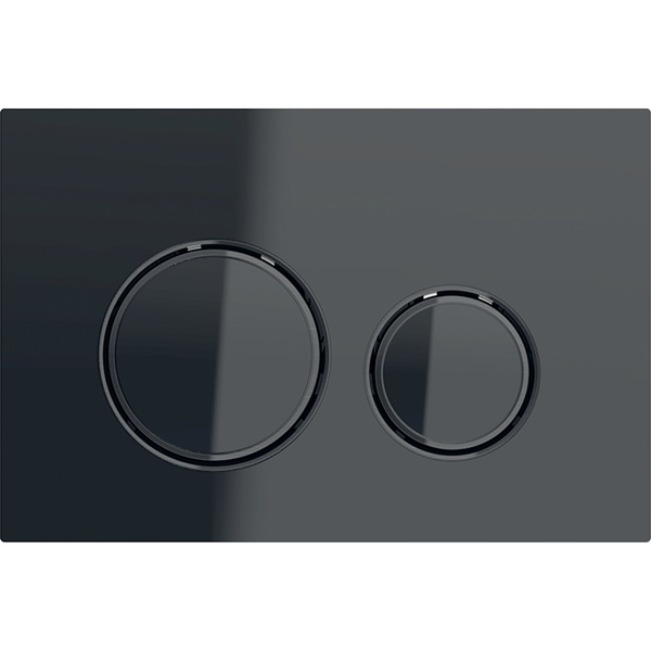 Кнопка слива для инсталляции GEBERIT Sigma21 стеклянная двойная глянцевая черная 115.651.SJ.1