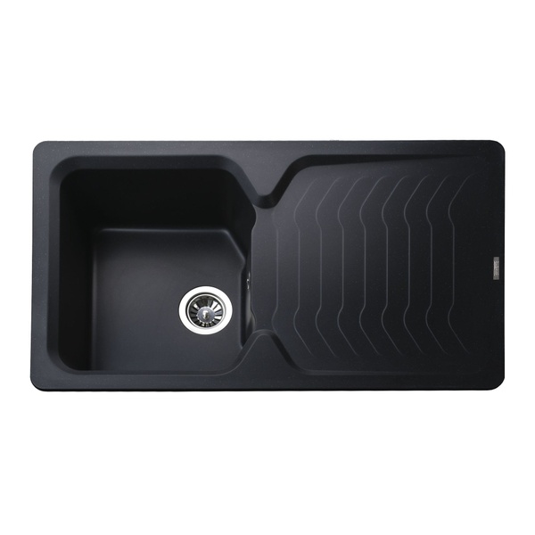 Кухонная мойка керамическая прямоугольная GLOBUS LUX BOREN 500мм x 860мм черный без сифона 000008488