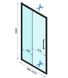 Двері скляні для душової ніші розсувні двосекційні REA RAPID SLIDE 100x195см прозоре скло 6мм профіль чорний REA-K6400 2 з 6