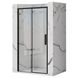 Двері скляні для душової ніші розсувні двосекційні REA RAPID SLIDE 100x195см прозоре скло 6мм профіль чорний REA-K6400 1 з 6