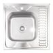 Кухонна мийка із нержавійки квадратна накладна LIDZ 600мм x 600мм мікротекстура 0.8мм із сифоном LIDZ6060LDEC08 1 з 4