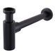 Сифон для умывальника GLOBUS LUX GSB-32-125-BB колбовый латунь впуск 1 1/4" выпуск горизонтальный черный 000027619 1 из 7