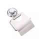 Держатель для туалетной бумаги с крышкой FRAP F3903 округлый металлический хром 3 из 5