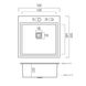 Мийка для кухні із нержавіючої сталі квадратна PLATINUM Handmade HSBB 500x500x220мм глянцева 1мм чорна із сифоном PLS-A36115 2 з 6
