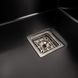 Мийка для кухні із нержавіючої сталі квадратна PLATINUM Handmade HSBB 500x500x220мм глянцева 1мм чорна із сифоном PLS-A36115 6 з 6