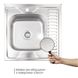 Кухонна мийка із нержавійки квадратна накладна LIDZ 600мм x 600мм мікротекстура 0.8мм із сифоном LIDZ6060LDEC08 2 з 4