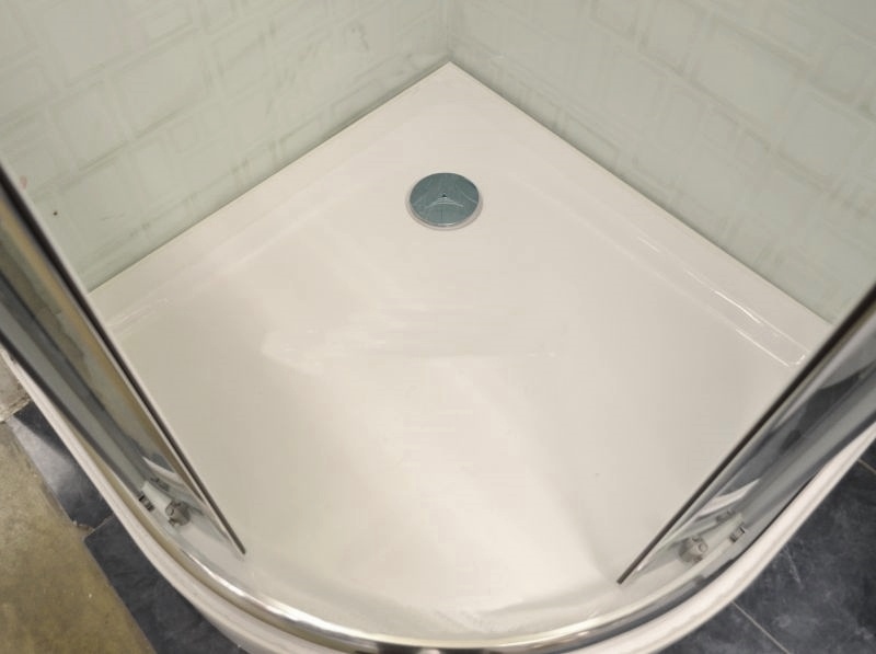 Піддон для душової кабіни EGER BALATON 599-507/2-15 90x90x15см напівкруглий акриловий без сифону білий